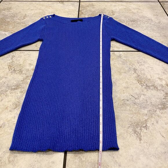 Lane Bryant 3/4 Sleeve Metallic Blue Knit Sweater Top Size 10/12 NWT - Picture 4 of 10